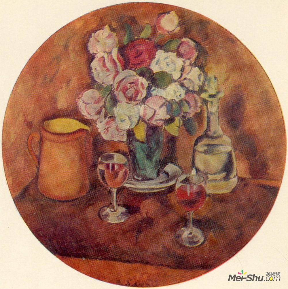 伊利亚·马什科娃(Ilya Mashkov)高清作品《静物。玫瑰》