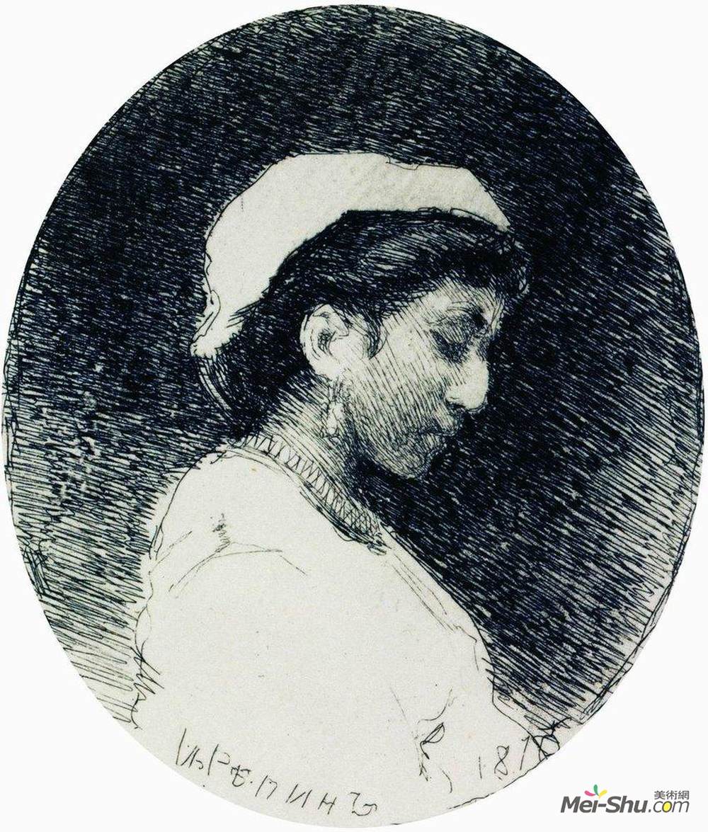 伊利亚·叶菲莫维奇·列宾(Ilya Repin)高清作品《戴帽子的女人》