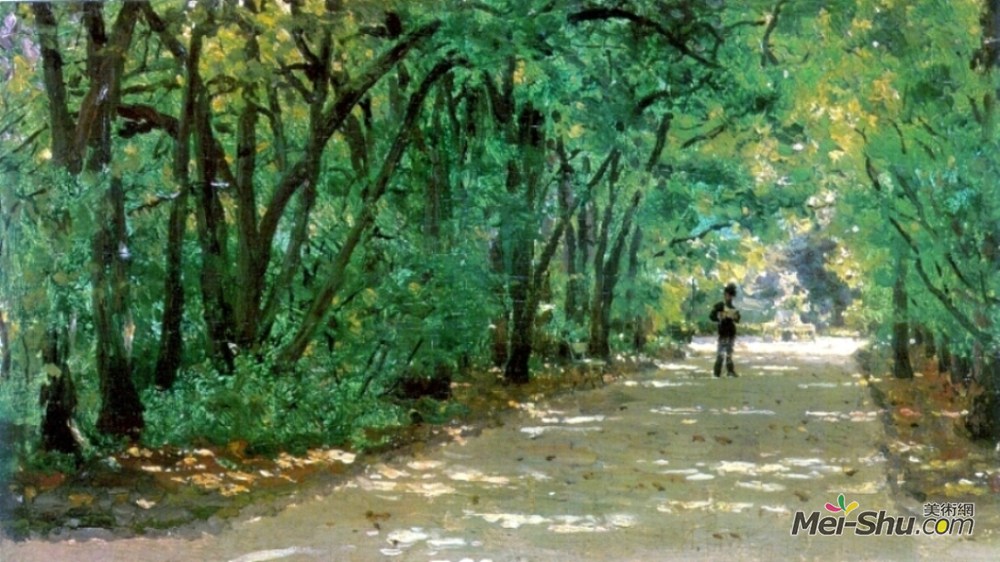 伊利亚·叶菲莫维奇·列宾(Ilya Repin)高清作品《卡恰诺夫卡公园里的小巷》