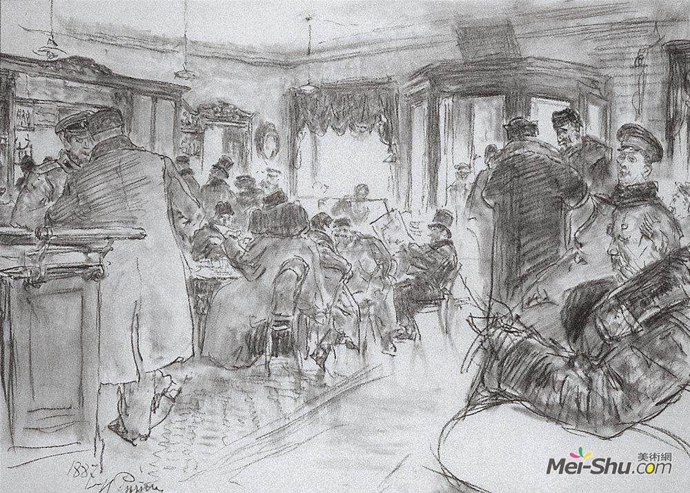 伊利亚·叶菲莫维奇·列宾(Ilya Repin)高清作品《在多米尼克》