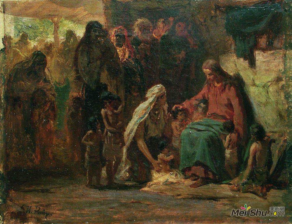伊利亚·叶菲莫维奇·列宾(Ilya Repin)高清作品《祝福儿童》