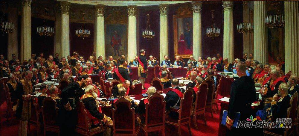 伊利亚·叶菲莫维奇·列宾(Ilya Repin)高清作品《1901年5月7日国务院常务会议》