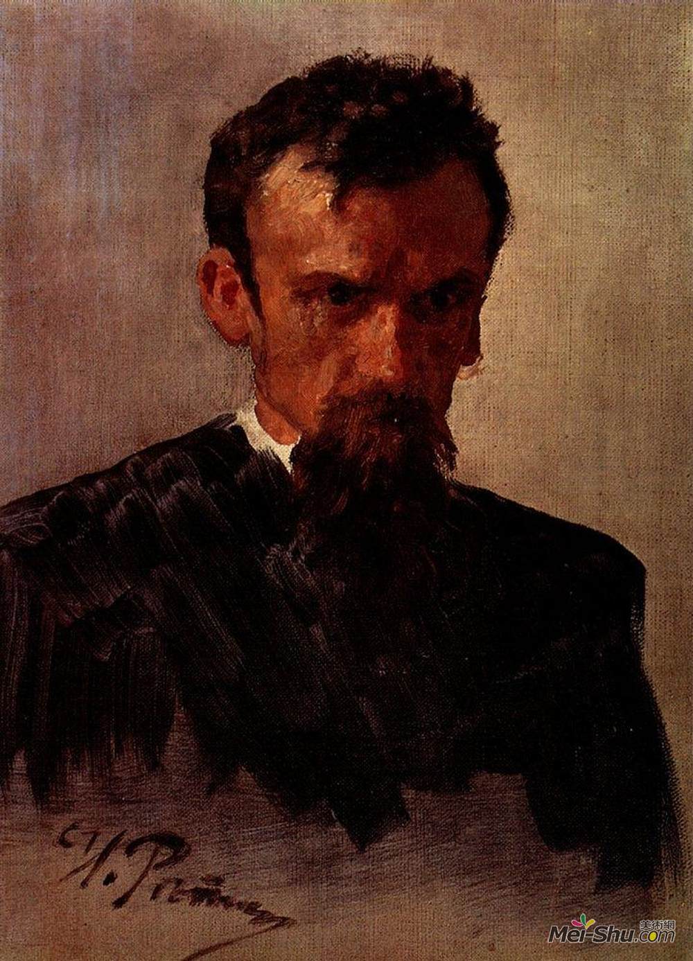伊利亚·叶菲莫维奇·列宾(Ilya Repin)高清作品《男人的头颅》