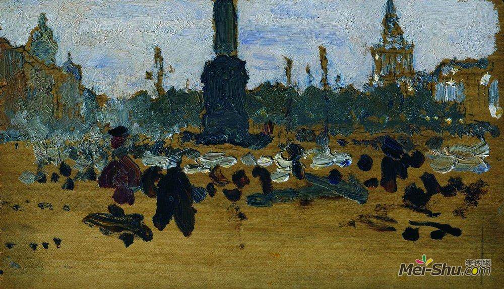 伊利亚·叶菲莫维奇·列宾(Ilya Repin)高清作品《圣彼得堡皇宫广场》