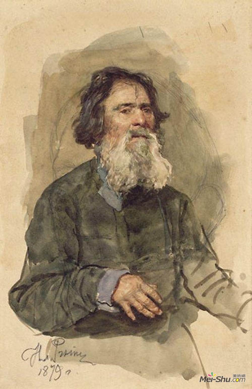 伊利亚·叶菲莫维奇·列宾(Ilya Repin)高清作品《胡子农民肖像》