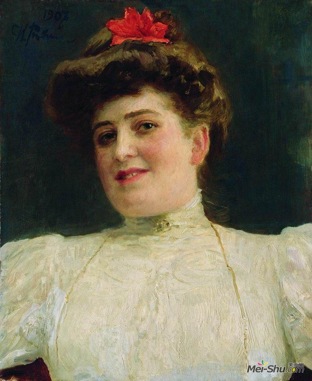伊利亚·叶菲莫维奇·列宾(Ilya Repin)高清作品《一个女人的肖像（奥尔加肖多夫）》