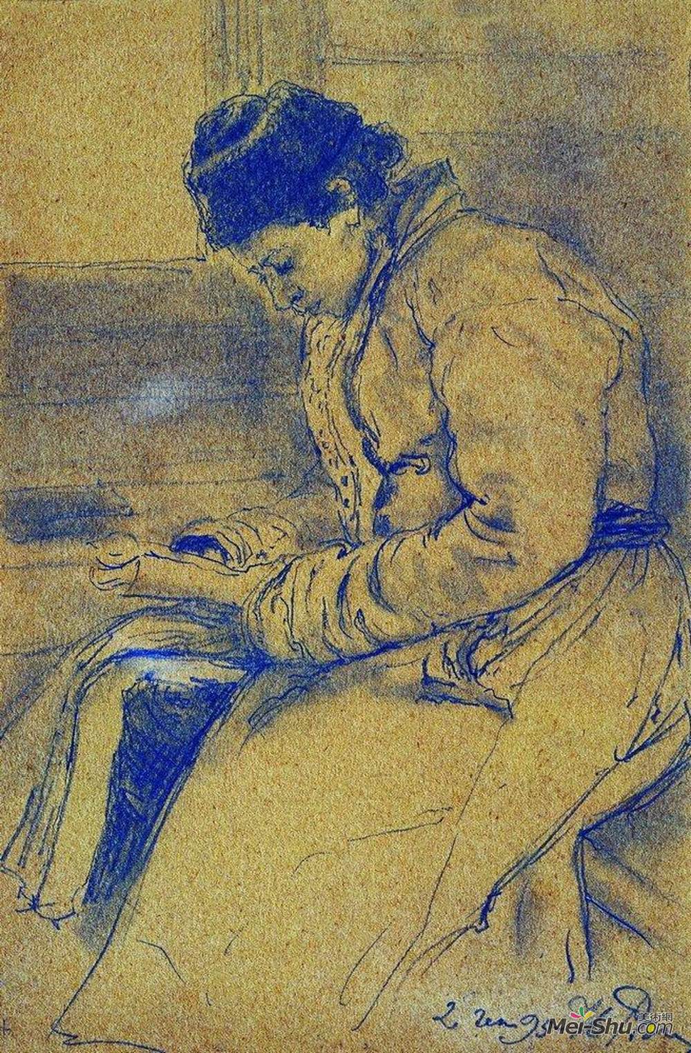 伊利亚·叶菲莫维奇·列宾(Ilya Repin)高清作品《女性肖像》