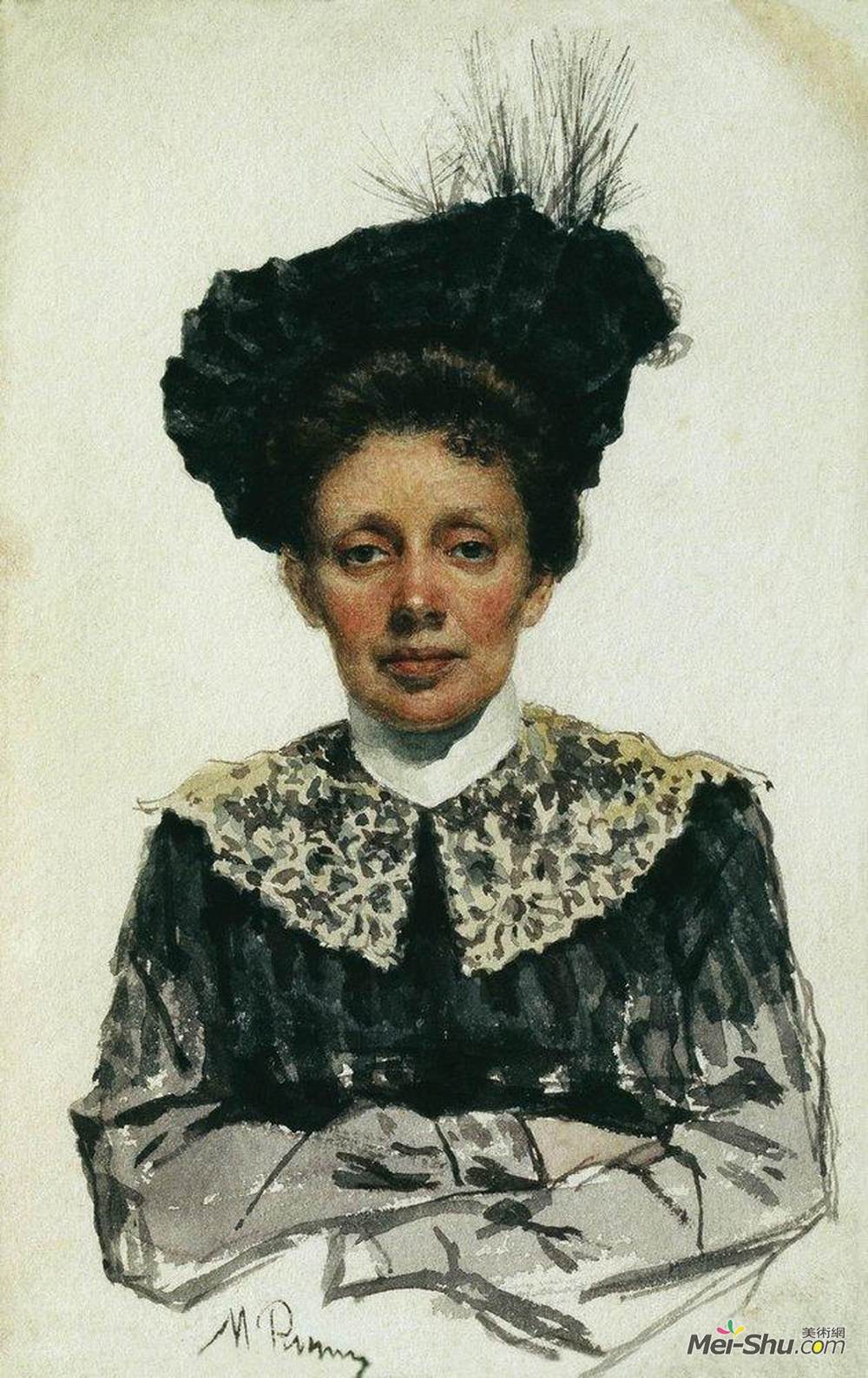 伊利亚·叶菲莫维奇·列宾(Ilya Repin)高清作品《一个陌生女人肖像》