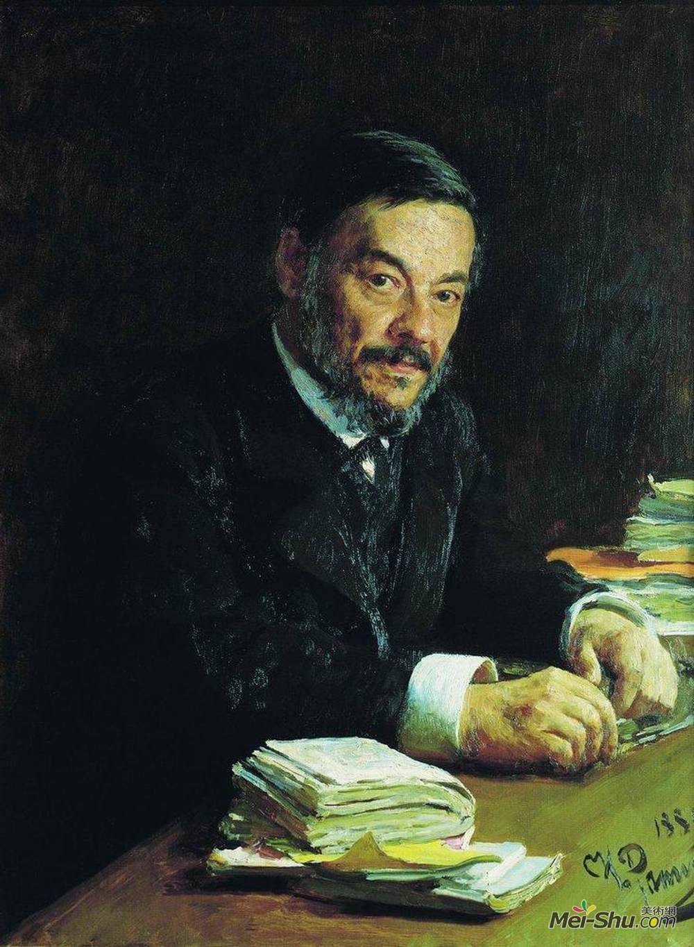 伊利亚·叶菲莫维奇·列宾(Ilya Repin)高清作品《Portrait of Ivan Mikhaylovich Sechenov, Russian physiologist》