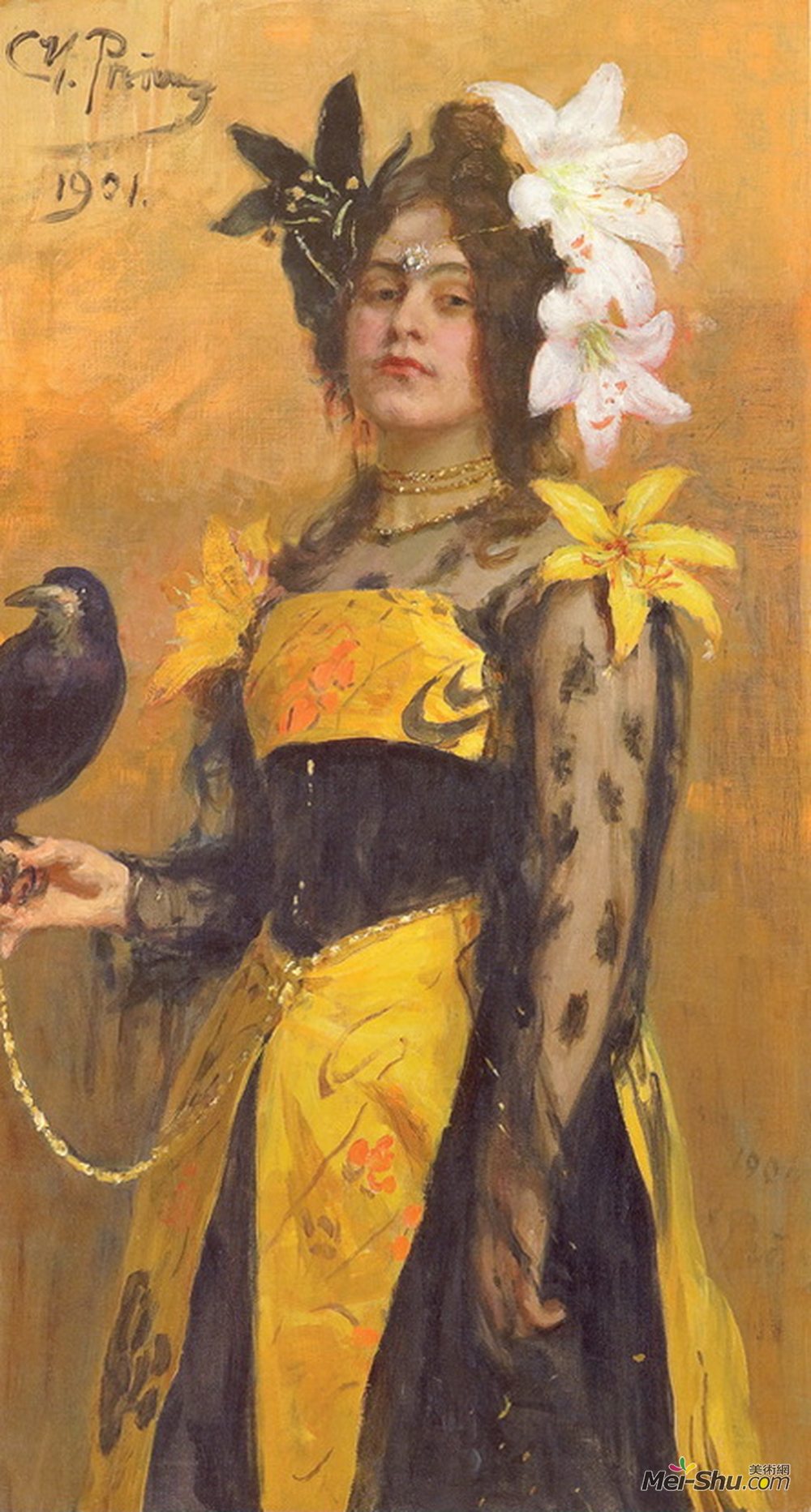 伊利亚·叶菲莫维奇·列宾(Ilya Repin)高清作品《丽迪雅库兹涅佐娃的肖像》