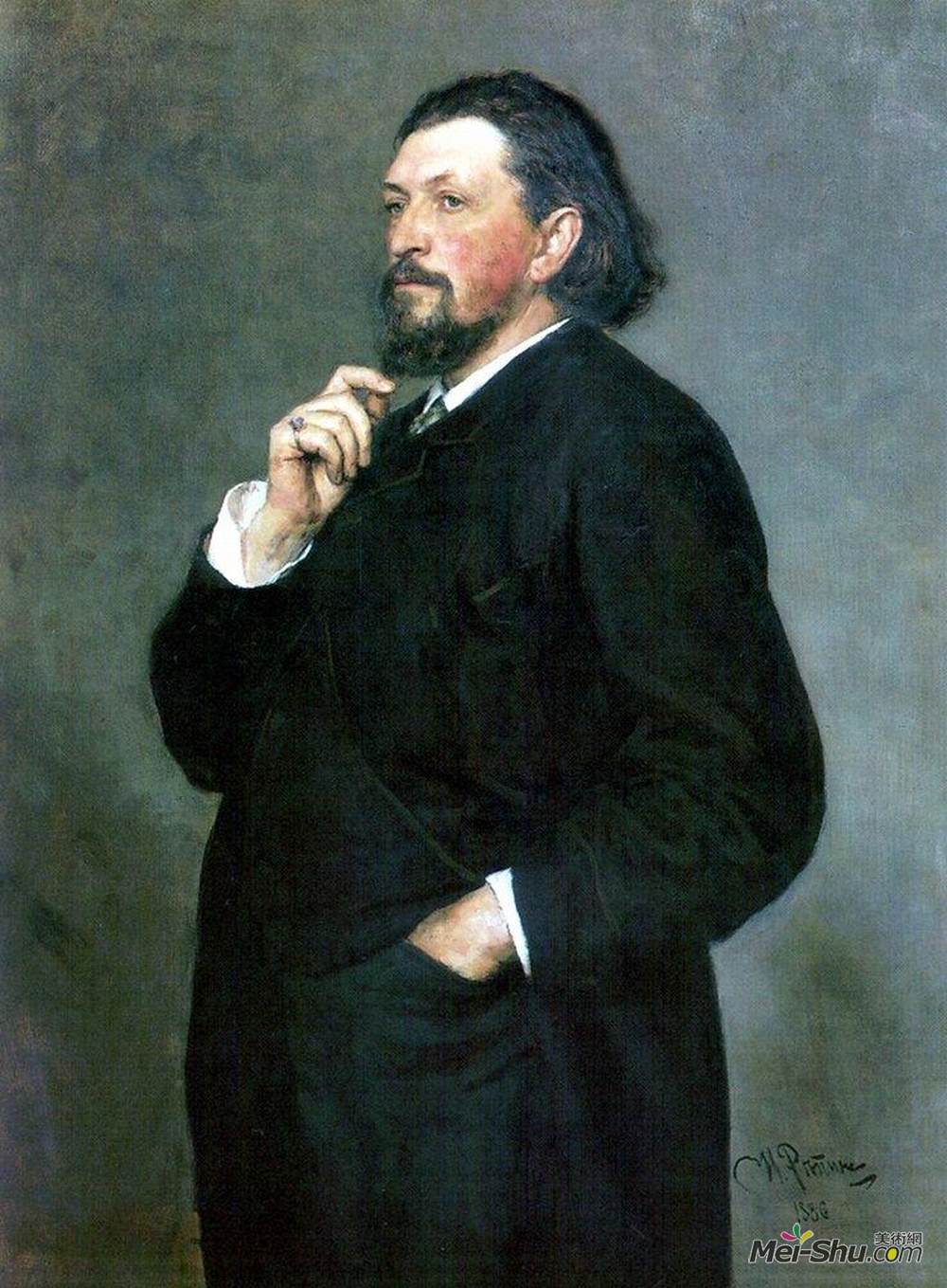 伊利亚·叶菲莫维奇·列宾(Ilya Repin)高清作品《音乐肖像编辑和赞助人米特罗凡彼得罗维奇贝利亚》