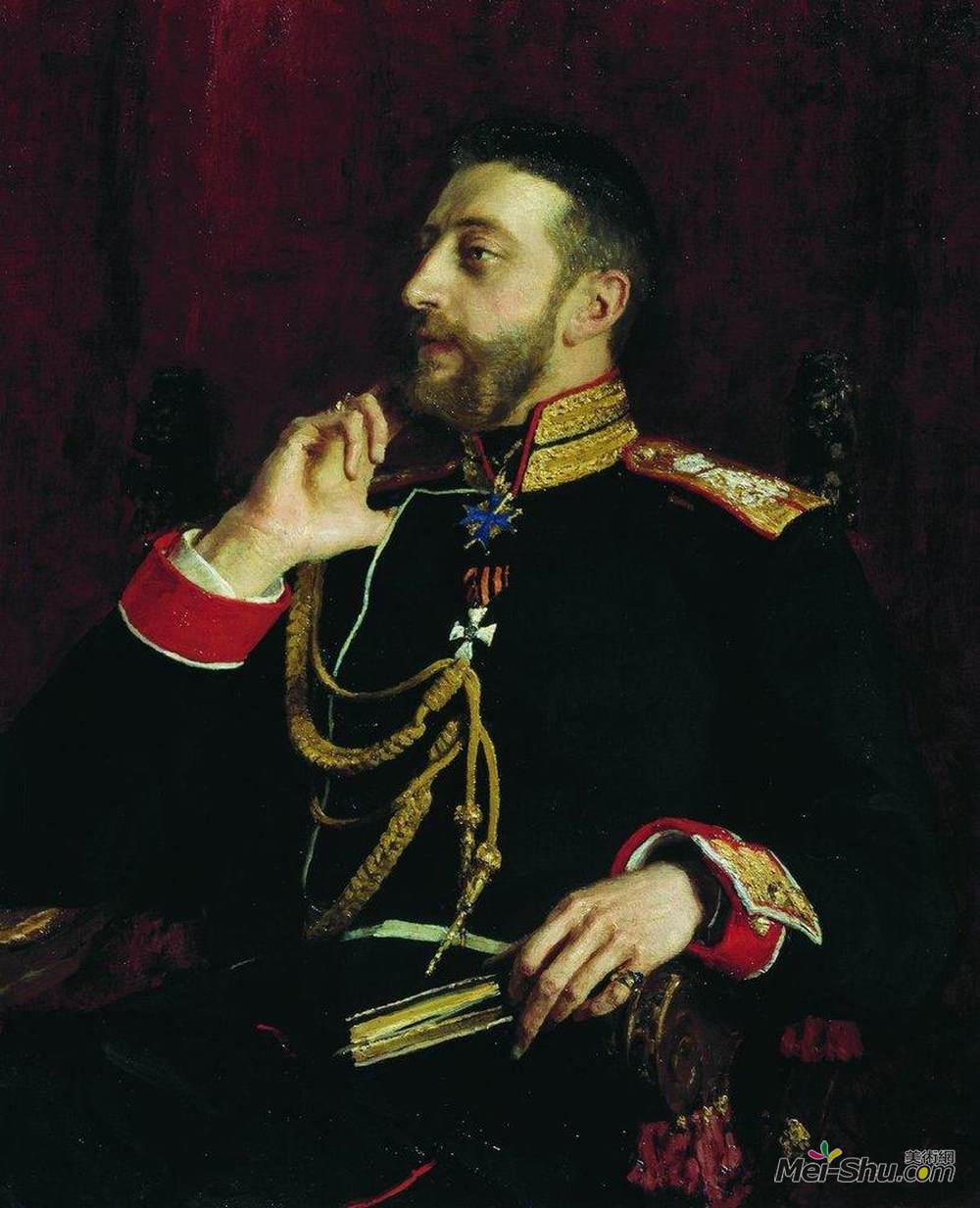 伊利亚·叶菲莫维奇·列宾(Ilya Repin)高清作品《Portrait of poet Grand Prince Konstantin Konstantinovich Rom》