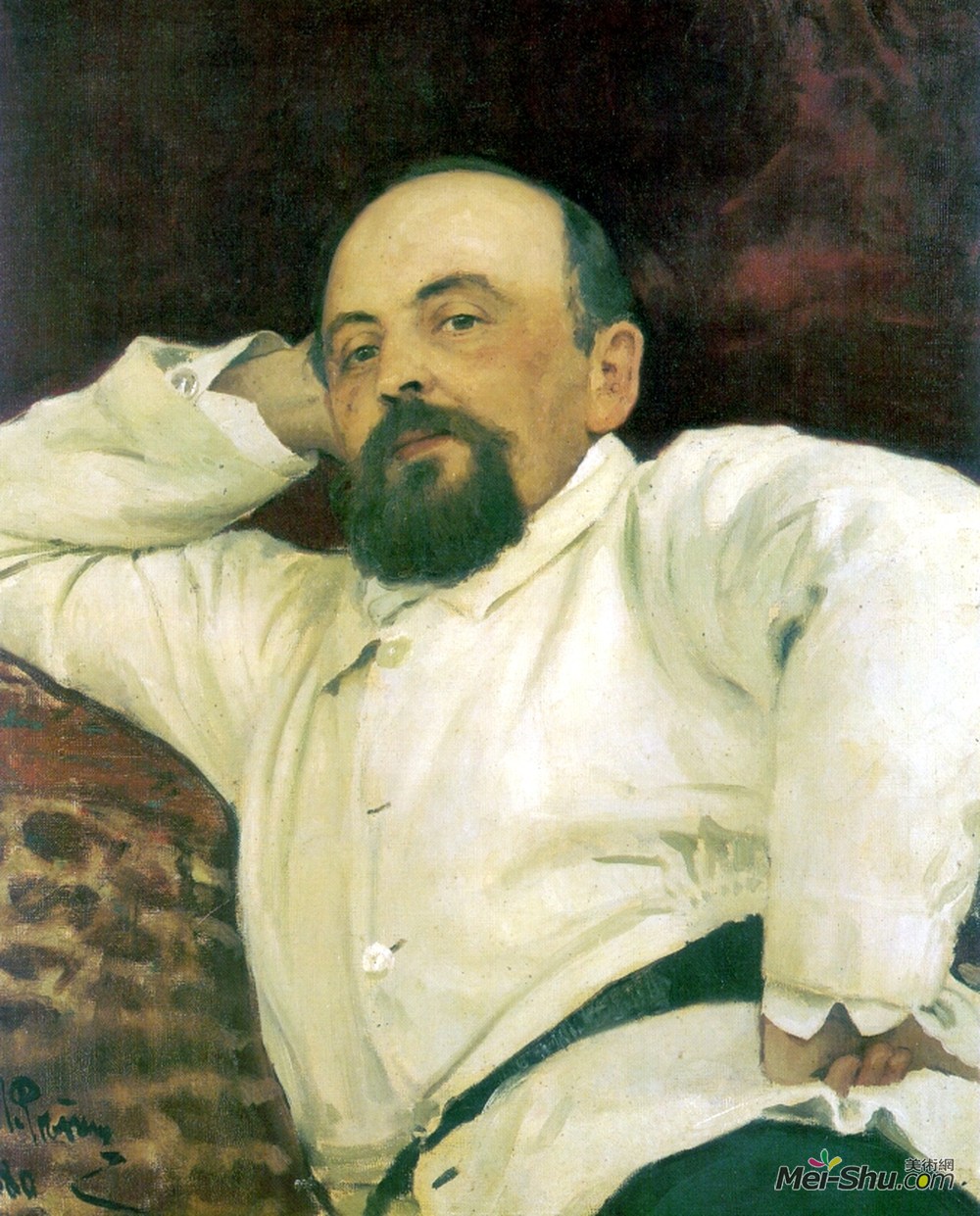 伊利亚·叶菲莫维奇·列宾(Ilya Repin)高清作品《Portrait of Savva Mamontov》