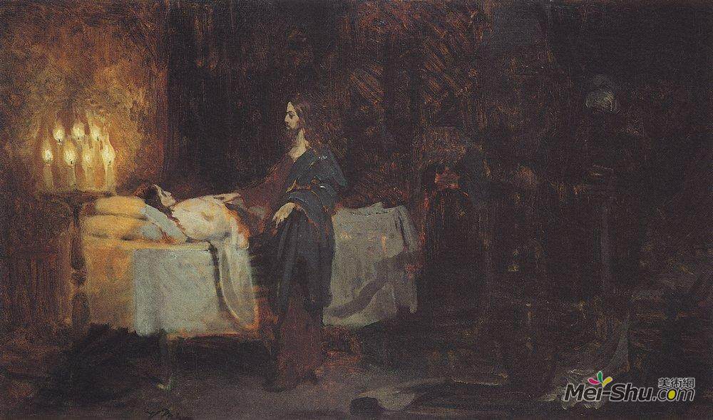 伊利亚·叶菲莫维奇·列宾(Ilya Repin)高清作品《Raising of Jairus Daughter》