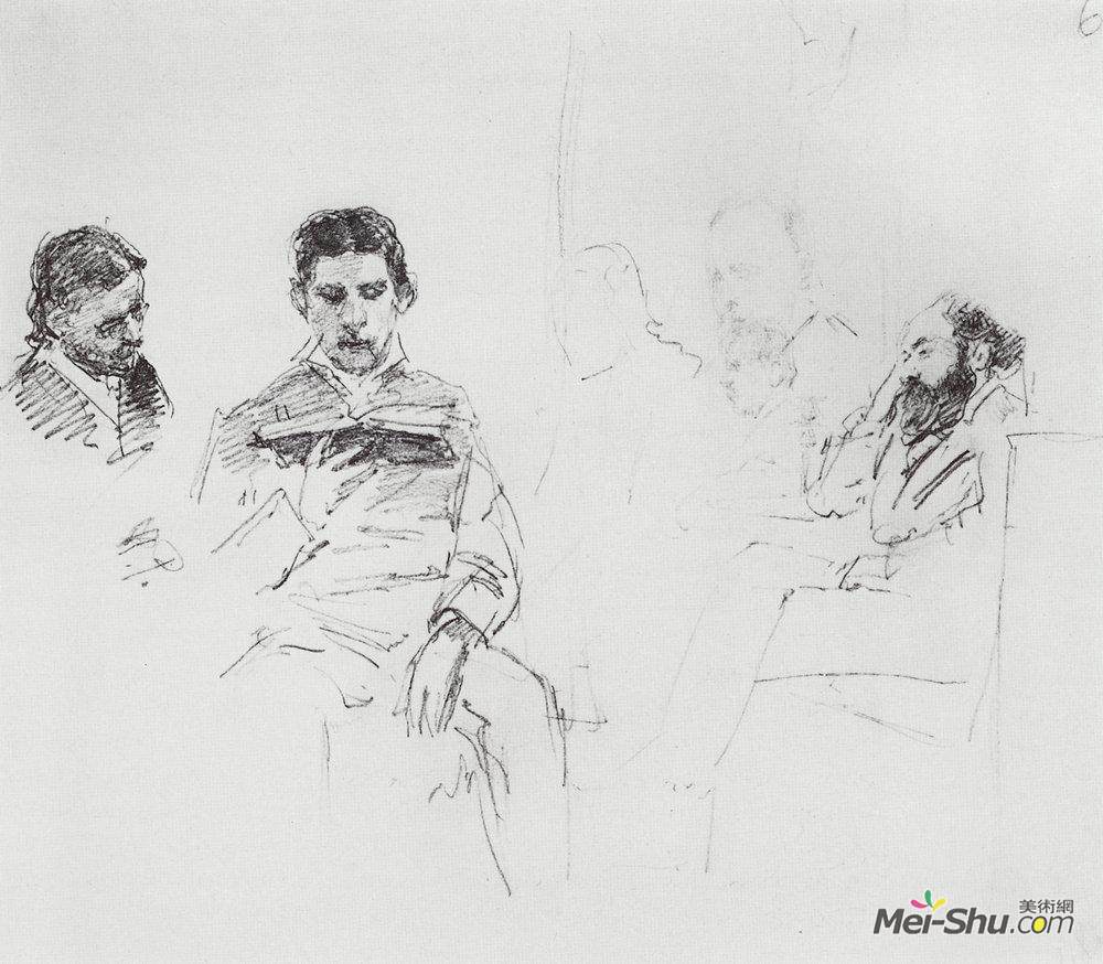 伊利亚·叶菲莫维奇·列宾(Ilya Repin)高清作品《朗读》