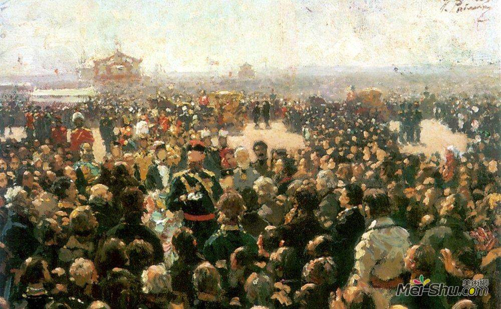 伊利亚·叶菲莫维奇·列宾(Ilya Repin)高清作品《亚历山大三世在当地招待当地哥萨克领导人》