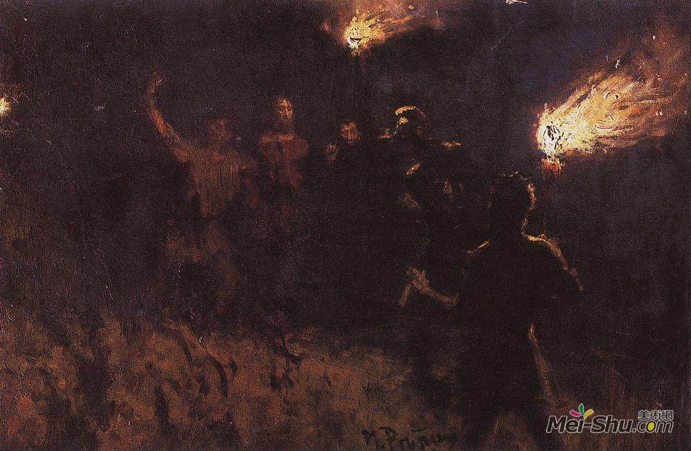 伊利亚·叶菲莫维奇·列宾(Ilya Repin)高清作品《把基督拘留》