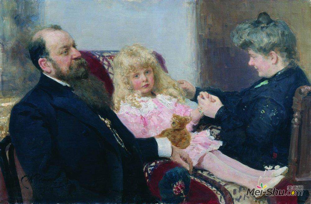 伊利亚·叶菲莫维奇·列宾(Ilya Repin)高清作品《德拉罗夫家庭肖像》