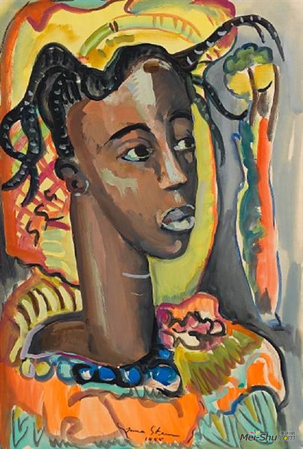 伊尔玛·斯特恩(Irma Stern)高清作品《西非女孩肖像》