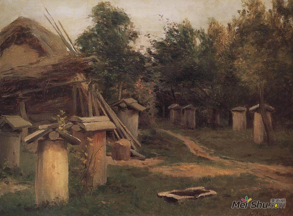 列维坦(Isaac Levitan)高清作品《养蜂场》