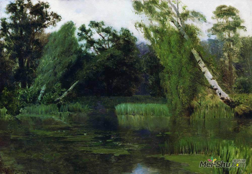 列维坦(Isaac Levitan)高清作品《在公园里》