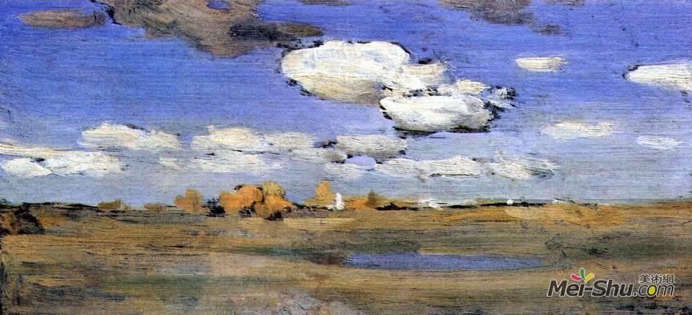 列维坦(Isaac Levitan)高清作品《艳阳天》