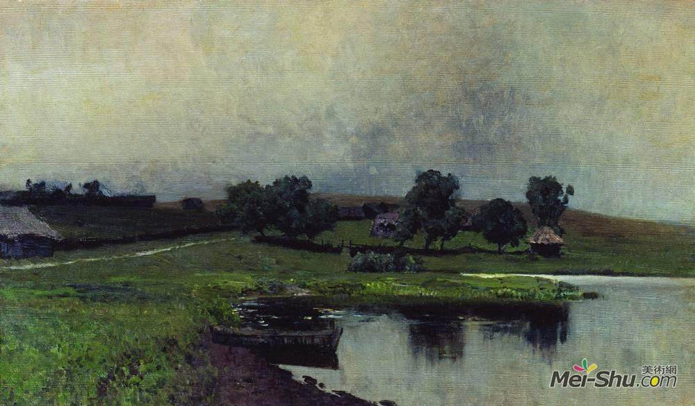 列维坦(Isaac Levitan)高清作品《无聊的一天》