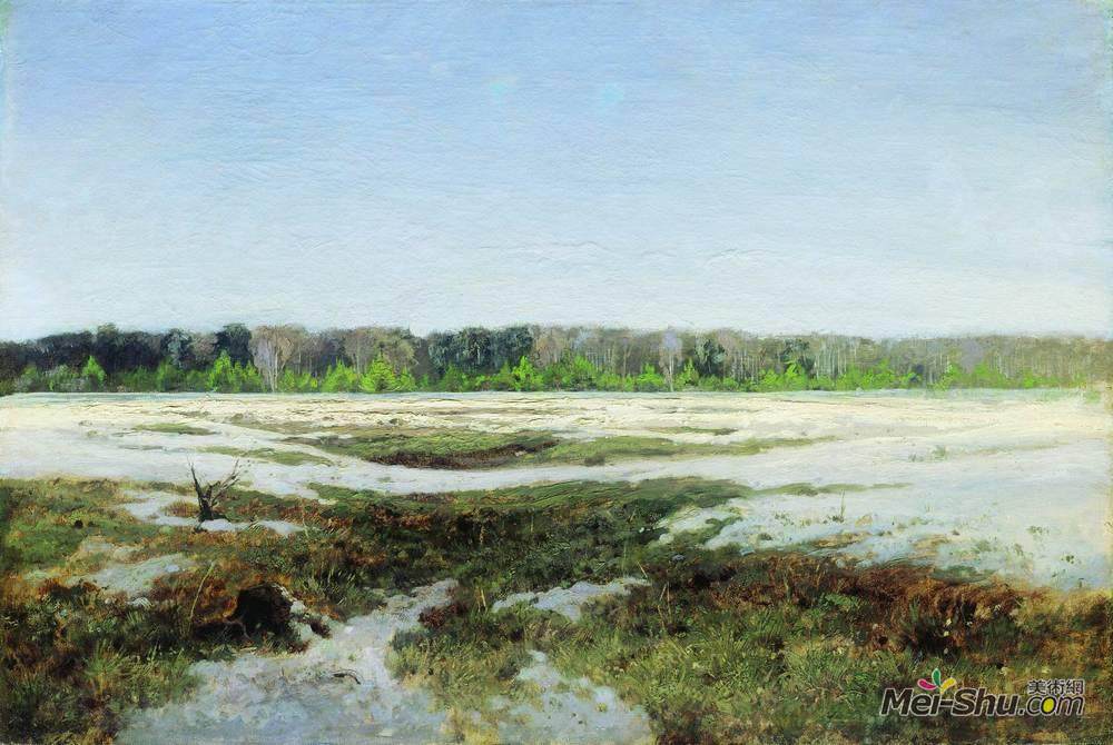 列维坦(Isaac Levitan)高清作品《早春》