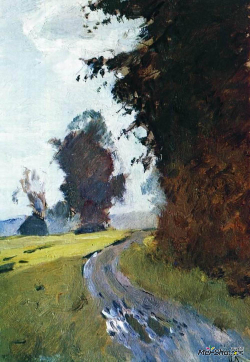 列维坦(Isaac Levitan)高清作品《傍晚。路径。》