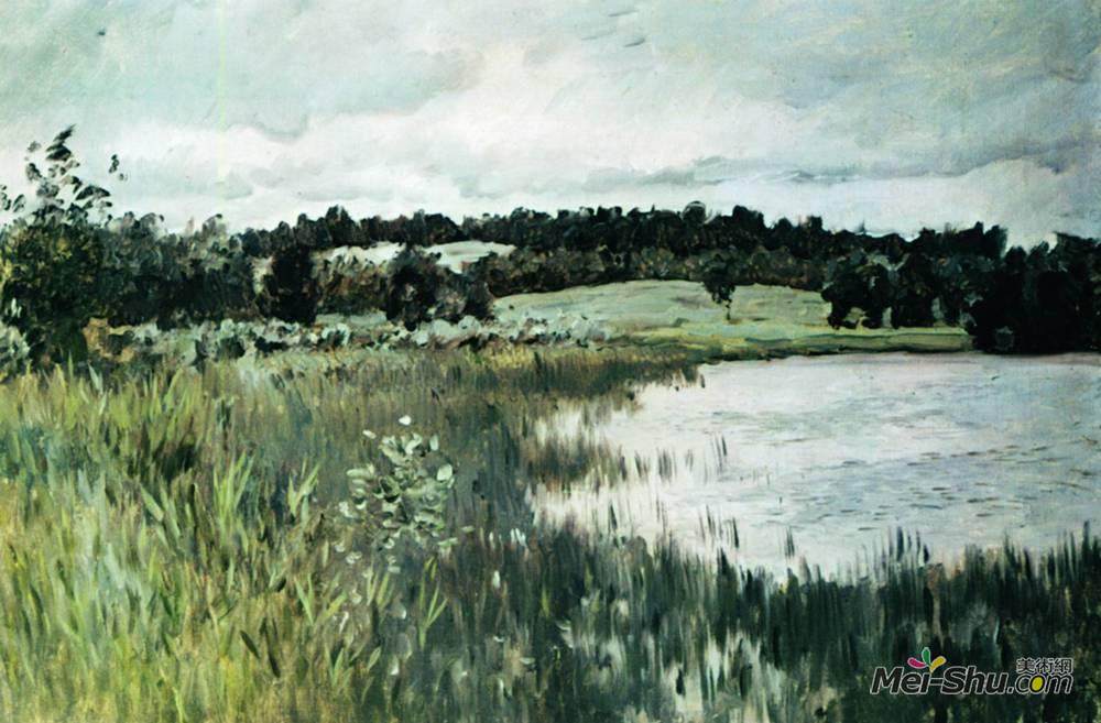 列维坦(Isaac Levitan)高清作品《灰色的一天。》