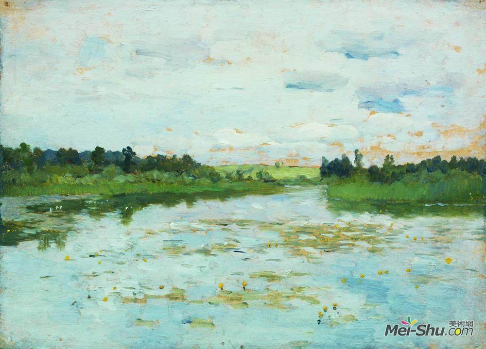 列维坦(Isaac Levitan)高清作品《湖》
