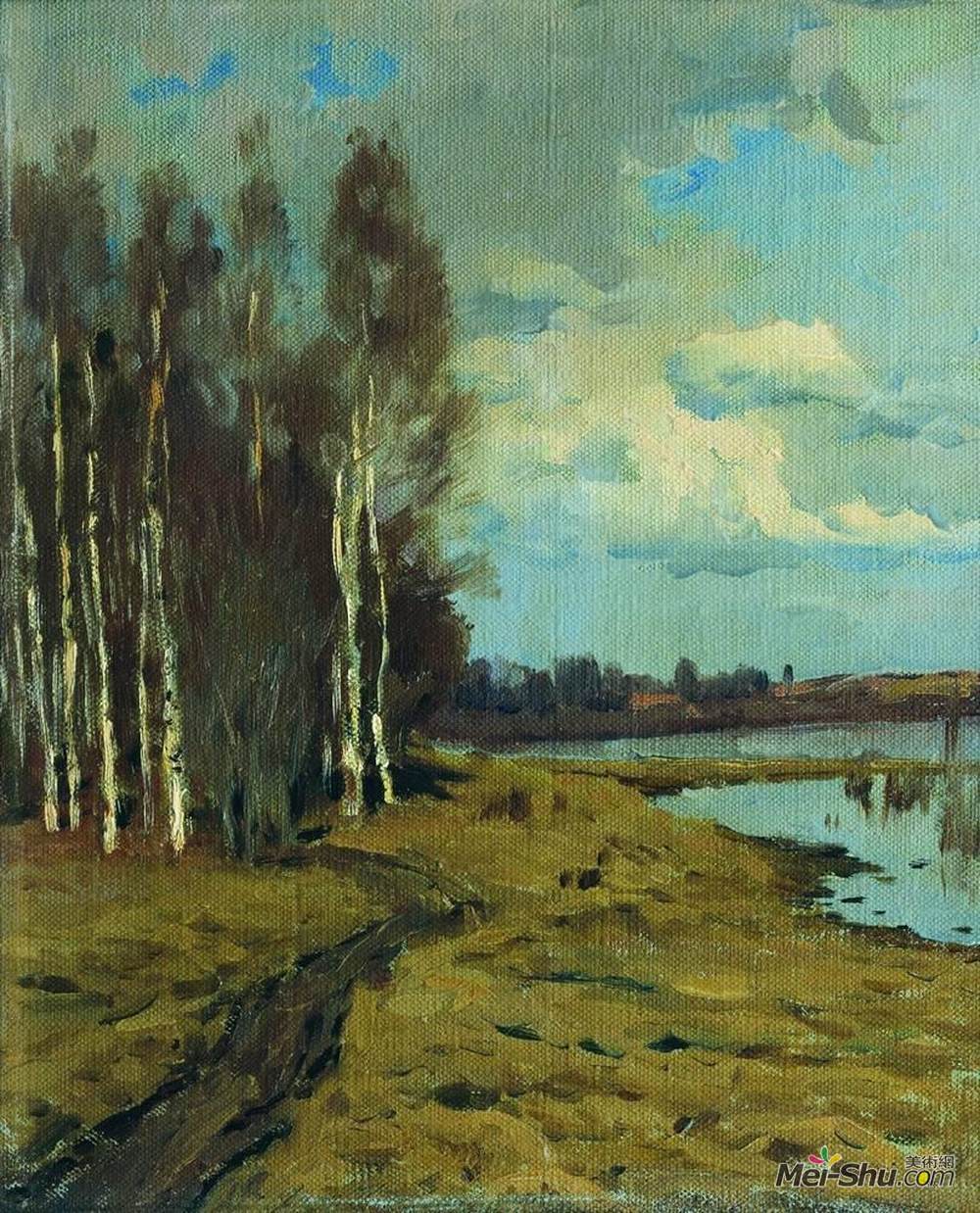 列维坦(Isaac Levitan)高清作品《景观》