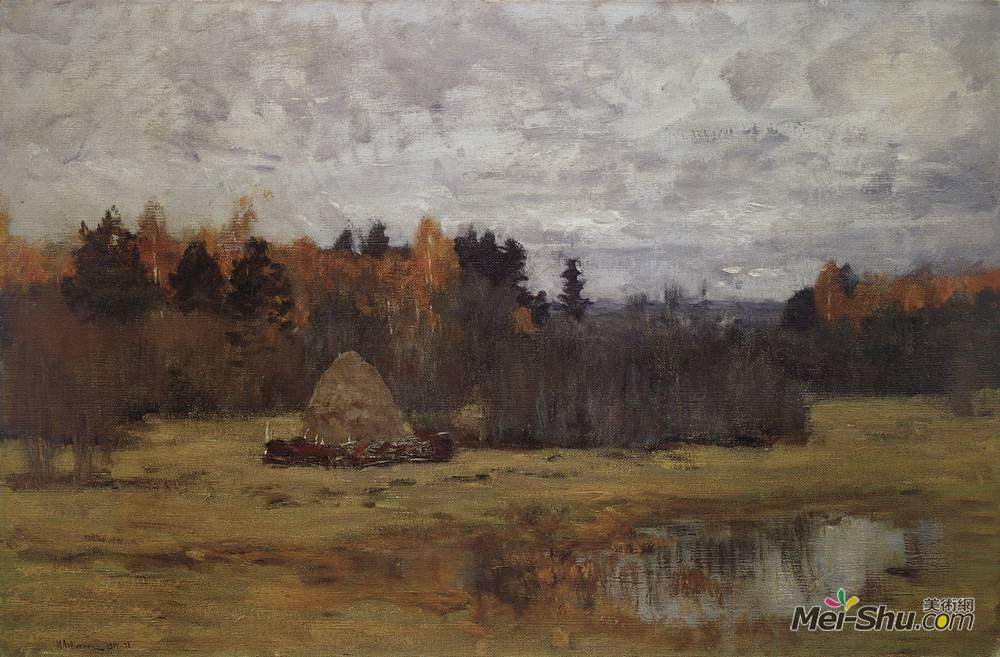 列维坦(Isaac Levitan)高清作品《晚秋》