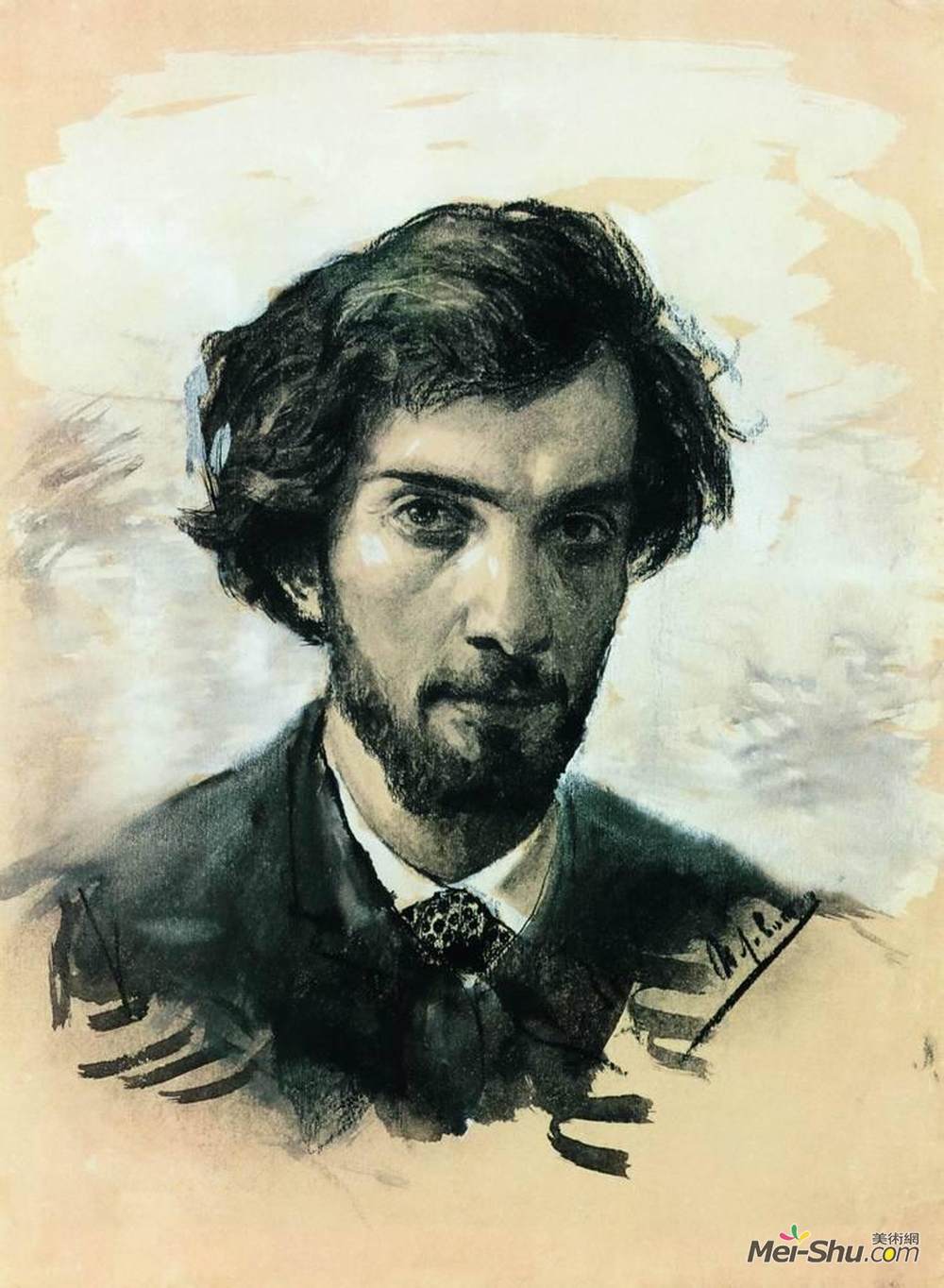 列维坦(Isaac Levitan)高清作品《自画像》