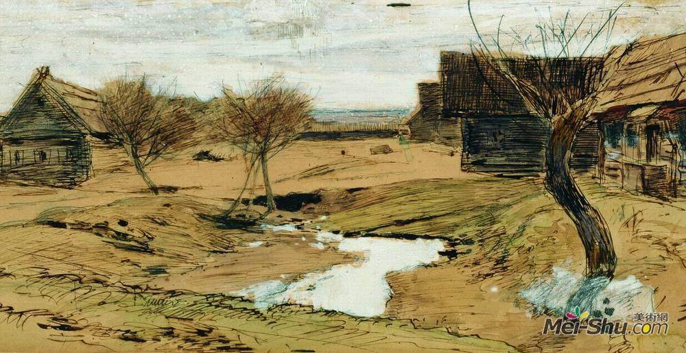 列维坦(Isaac Levitan)高清作品《春天来了》