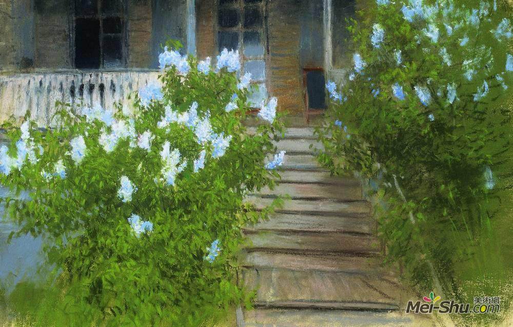 列维坦(Isaac Levitan)高清作品《弹簧。白丁香。》