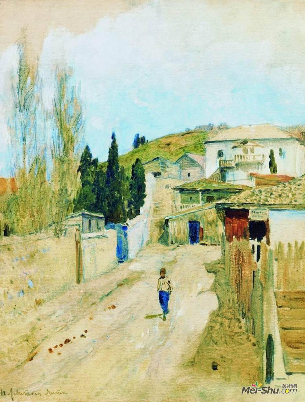 列维坦(Isaac Levitan)高清作品《雅尔塔街道》