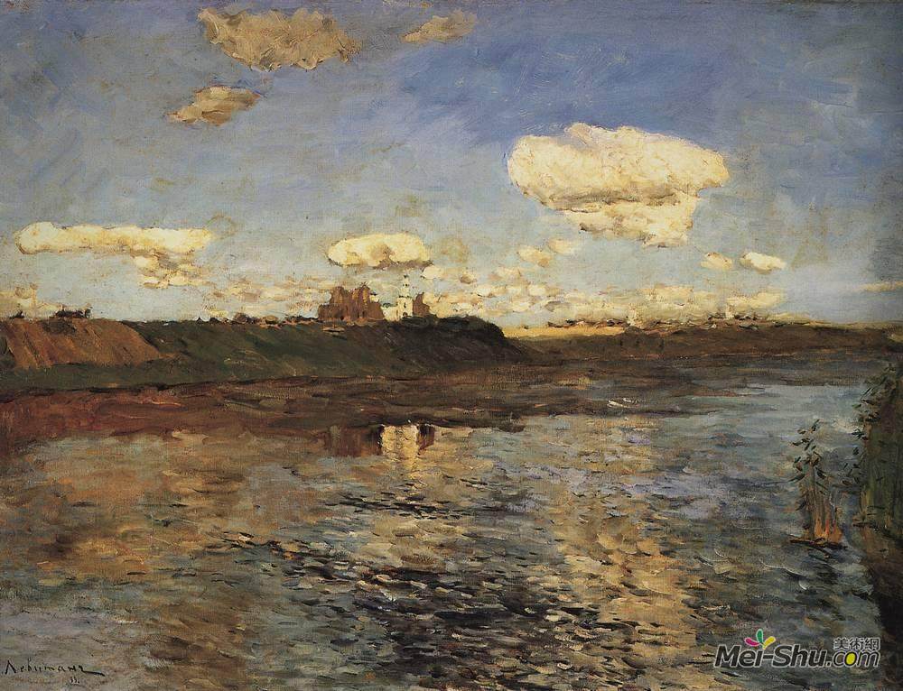 列维坦(Isaac Levitan)高清作品《湖》