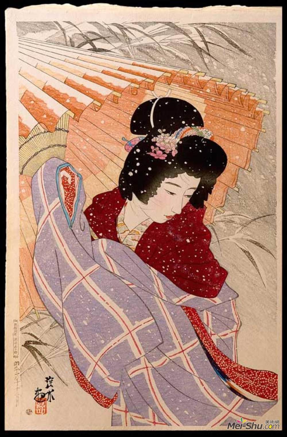 伊藤新穗(Ito Shinsui)高清作品《暴风雪》