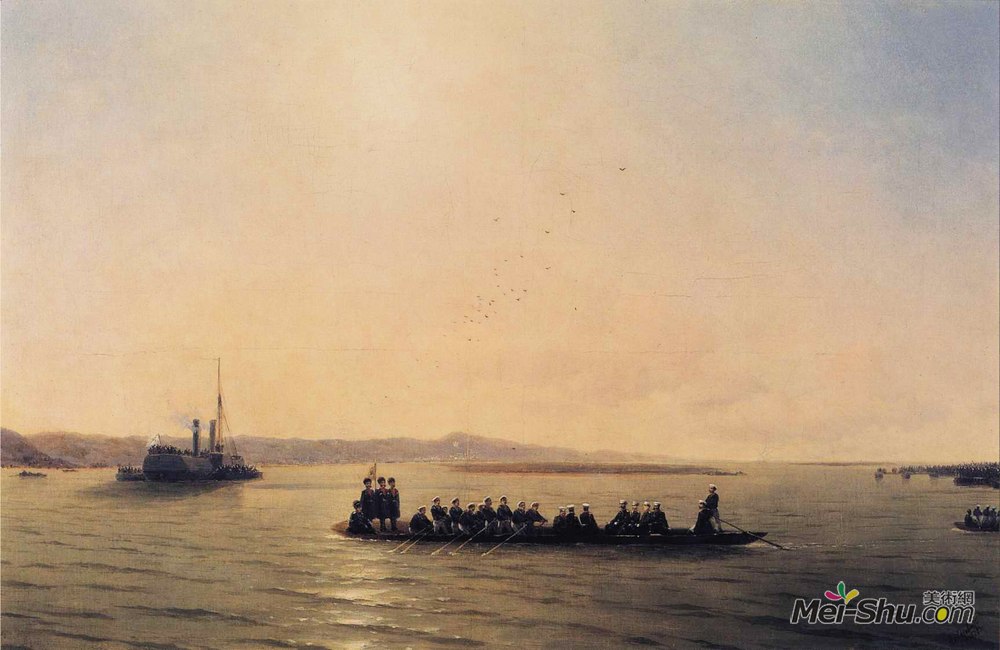 艾伊瓦佐夫斯基(Ivan Aivazovsky)高清作品《亚历山大二世穿越多瑙河》