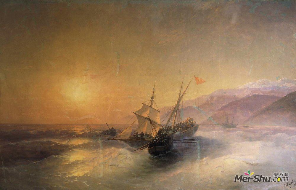艾伊瓦佐夫斯基(Ivan Aivazovsky)高清作品《捕获土耳其科奇马》