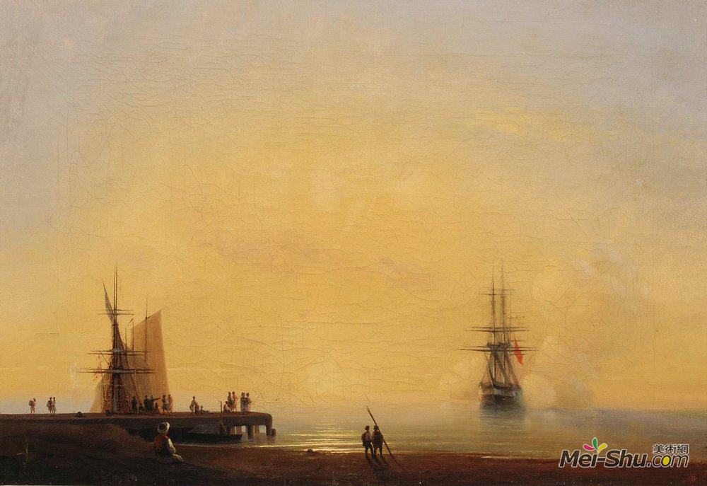 艾伊瓦佐夫斯基(Ivan Aivazovsky)高清作品《傍晚。在路上》