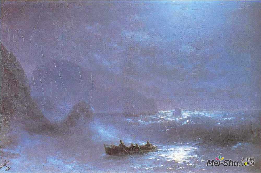 艾伊瓦佐夫斯基(Ivan Aivazovsky)高清作品《海上月夜》