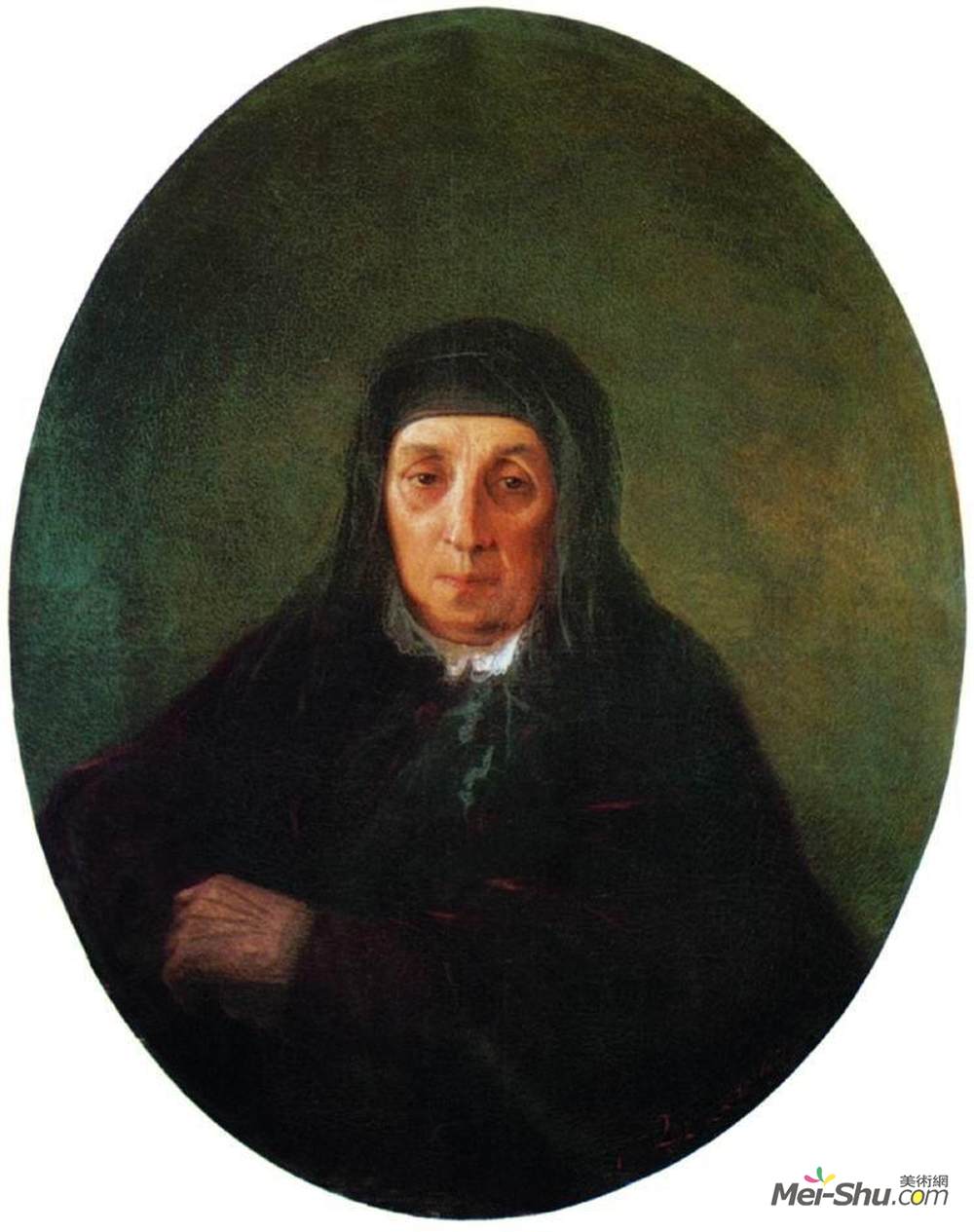 艾伊瓦佐夫斯基(Ivan Aivazovsky)高清作品《Portrait of the artist's grandmother Ashkhen》