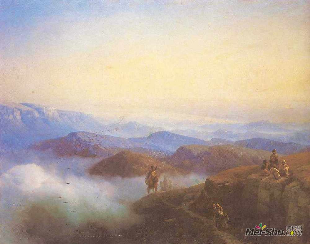 艾伊瓦佐夫斯基(Ivan Aivazovsky)高清作品《高加索山脉的范围》