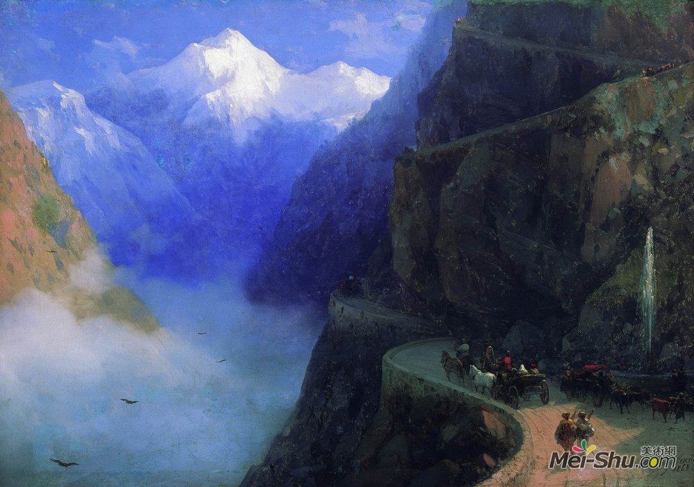 艾伊瓦佐夫斯基(Ivan Aivazovsky)高清作品《Roads of Mljet to Gudauri》