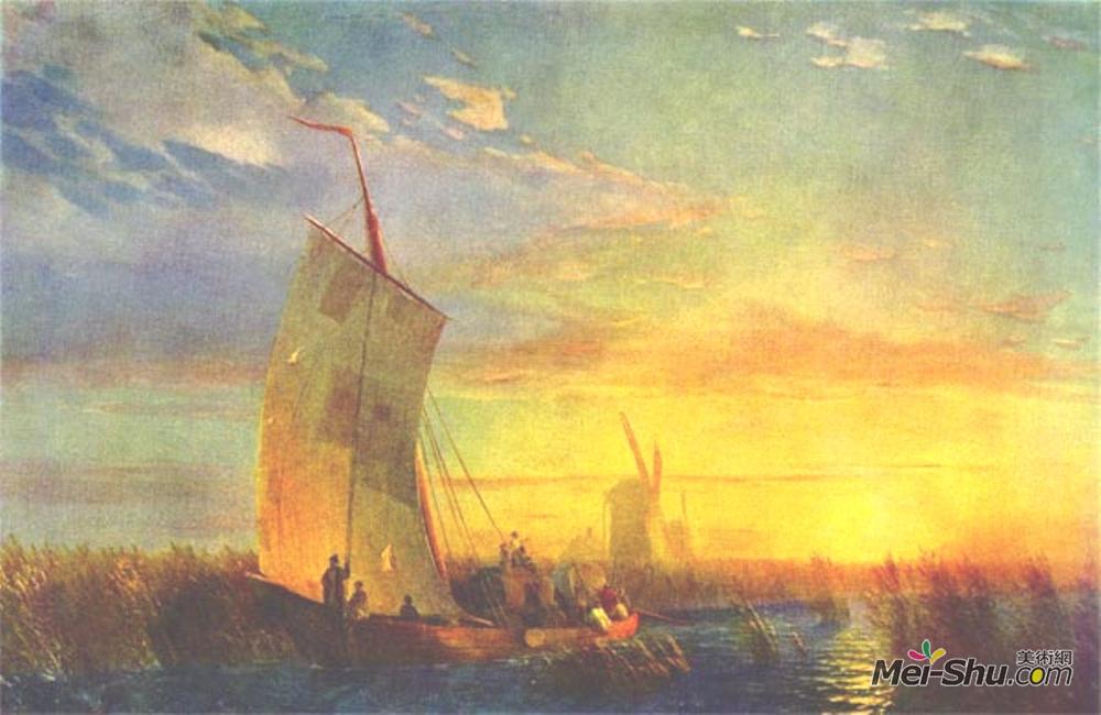 艾伊瓦佐夫斯基(Ivan Aivazovsky)高清作品《Rush on Dnieper near Aleshki》