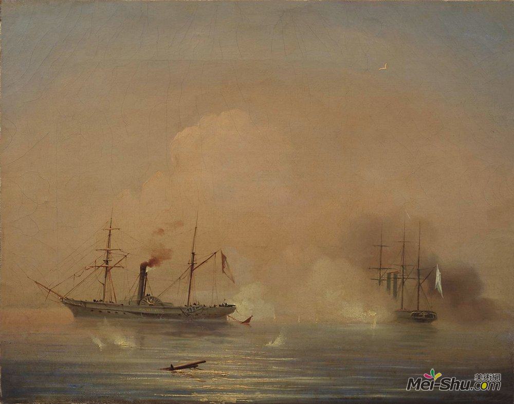 艾伊瓦佐夫斯基(Ivan Aivazovsky)高清作品《海战》