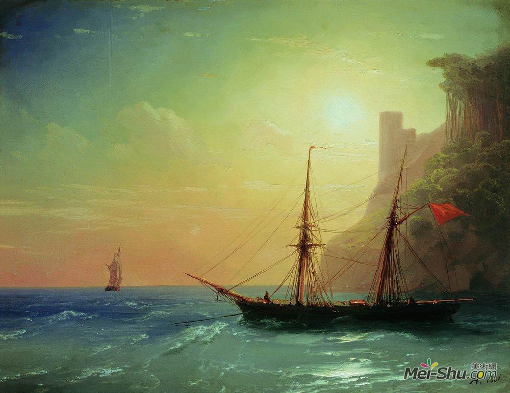 艾伊瓦佐夫斯基(Ivan Aivazovsky)高清作品《海岸》