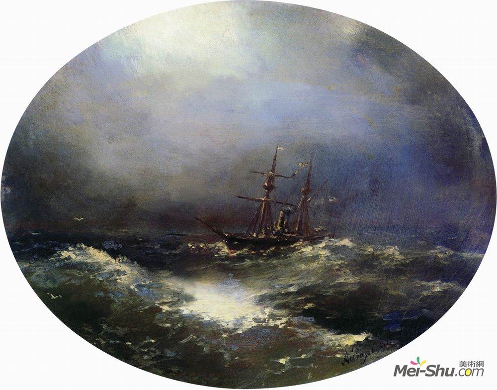 艾伊瓦佐夫斯基(Ivan Aivazovsky)高清作品《海景》